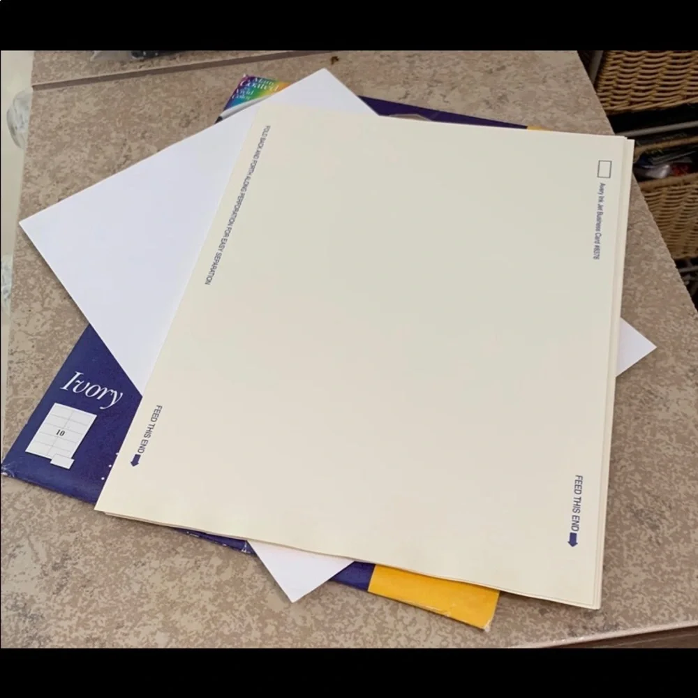 Avery  Ink Jet Business Cards - (4) White Sheets and (18) Ivory Sheets